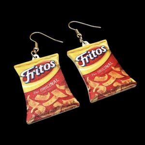 Fritos Snack Bag Earrings Novelty Junk Food Dangle Earrings Drop Jewelry NEW